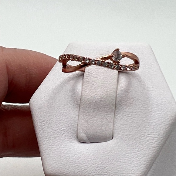 Sale $12 Firm! Rose Gold Plated over Sterling Cz Ring - Picture 10 of 17